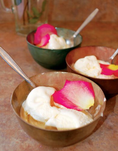 Valentine's White Chocolate-Rose Geranium Ice Cream